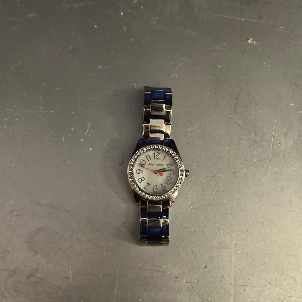 Betsey Johnson Blue and Silver Women's Watch